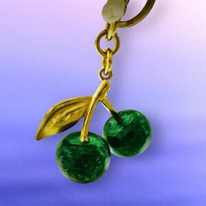 Rare Gold and Green Cherry Keychain